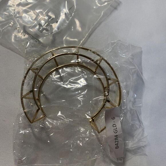 BANSRI Women's Gold Geometric Sculpture Bracelet, FASHIONABLE JEWELRY - Picture 6 of 6